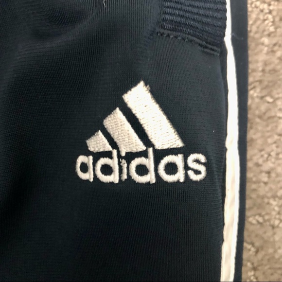 ADIDAS Men’s Navy Blue and White Stripe Track Pants - Medium - Picture 4 of 15